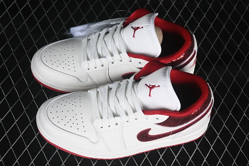 All categories Air Jordan Jordan series basketball shoes Air Jordan 1 Low Air Jordan 1 Low AJ1 Joe 1 white and red low-top cultural and casual sneakers HJ9338-106